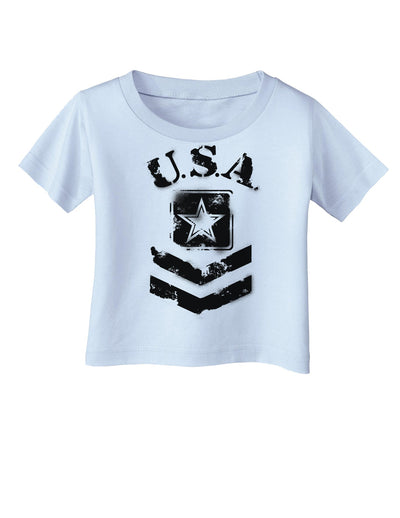 USA Military Army Stencil Logo Infant T-Shirt-Infant T-Shirt-TooLoud-Light-Blue-06-Months-Davson Sales