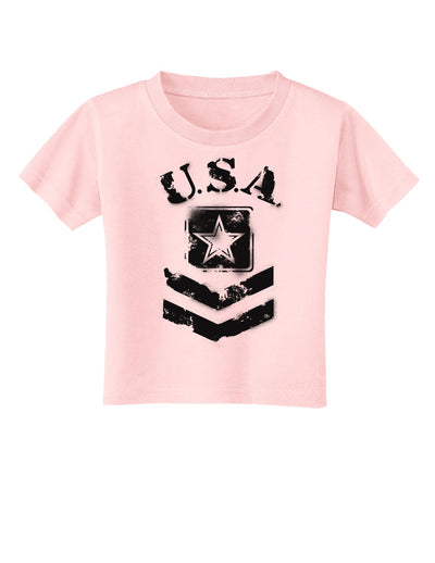 USA Military Army Stencil Logo Toddler T-Shirt-Toddler T-Shirt-TooLoud-Light-Pink-2T-Davson Sales