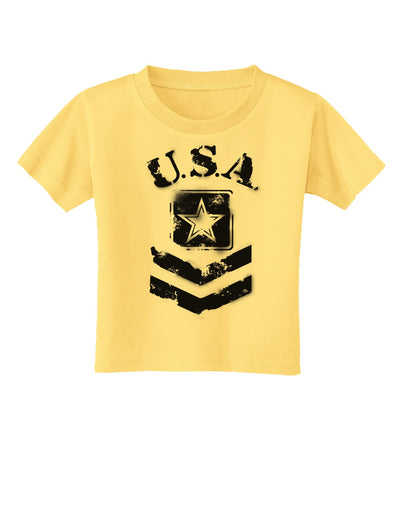 USA Military Army Stencil Logo Toddler T-Shirt-Toddler T-Shirt-TooLoud-Daffodil-Yellow-2T-Davson Sales