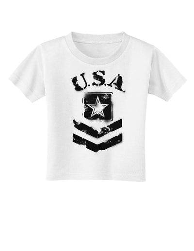 USA Military Army Stencil Logo Toddler T-Shirt-Toddler T-Shirt-TooLoud-White-2T-Davson Sales