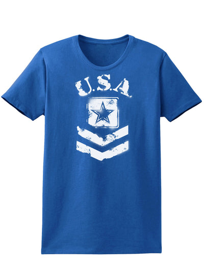 USA Military Army Stencil Logo Womens Dark T-Shirt-TooLoud-Royal-Blue-X-Small-Davson Sales