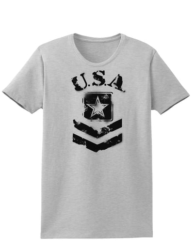 USA Military Army Stencil Logo Womens T-Shirt-Womens T-Shirt-TooLoud-AshGray-X-Small-Davson Sales