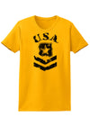 USA Military Army Stencil Logo Womens T-Shirt-Womens T-Shirt-TooLoud-Gold-X-Small-Davson Sales