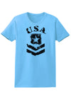 USA Military Army Stencil Logo Womens T-Shirt-Womens T-Shirt-TooLoud-Aquatic-Blue-X-Small-Davson Sales