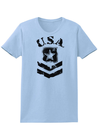 USA Military Army Stencil Logo Womens T-Shirt-Womens T-Shirt-TooLoud-Light-Blue-X-Small-Davson Sales