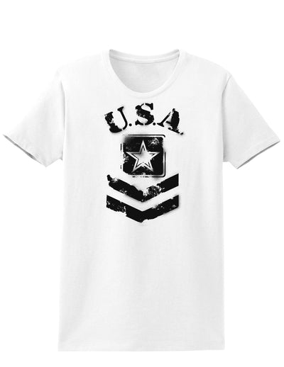 USA Military Army Stencil Logo Womens T-Shirt-Womens T-Shirt-TooLoud-White-X-Small-Davson Sales