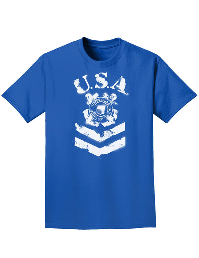 USA Military Coast Guard Stencil Logo Adult Dark T-Shirt-Mens T-Shirt-TooLoud-Royal-Blue-Small-Davson Sales