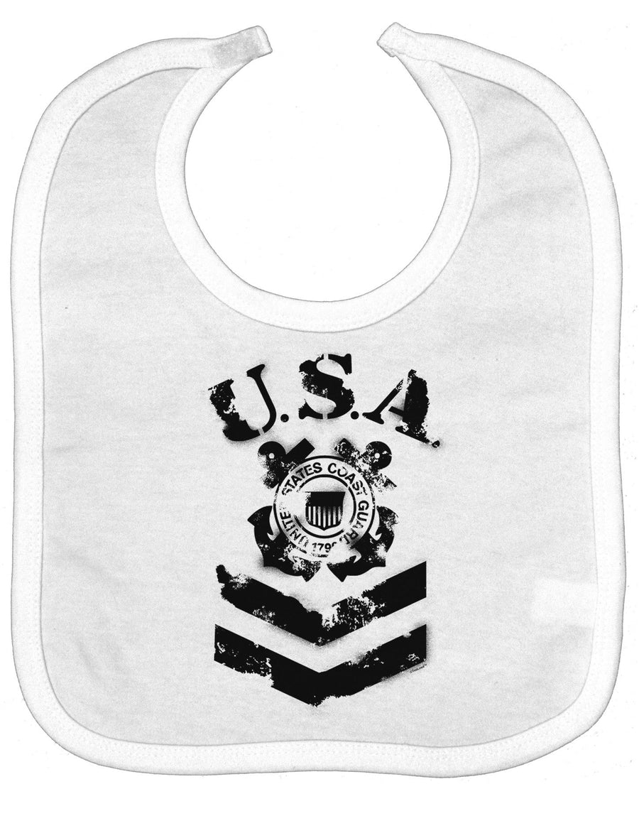 USA Military Coast Guard Stencil Logo Baby Bib