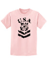 USA Military Coast Guard Stencil Logo Childrens T-Shirt-Childrens T-Shirt-TooLoud-PalePink-X-Small-Davson Sales