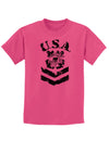 USA Military Coast Guard Stencil Logo Childrens T-Shirt-Childrens T-Shirt-TooLoud-Sangria-X-Small-Davson Sales