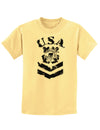 USA Military Coast Guard Stencil Logo Childrens T-Shirt-Childrens T-Shirt-TooLoud-Daffodil-Yellow-X-Small-Davson Sales