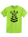 USA Military Coast Guard Stencil Logo Childrens T-Shirt-Childrens T-Shirt-TooLoud-Lime-Green-X-Small-Davson Sales