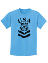 USA Military Coast Guard Stencil Logo Childrens T-Shirt-Childrens T-Shirt-TooLoud-Aquatic-Blue-X-Small-Davson Sales