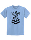 USA Military Coast Guard Stencil Logo Childrens T-Shirt-Childrens T-Shirt-TooLoud-Light-Blue-X-Small-Davson Sales