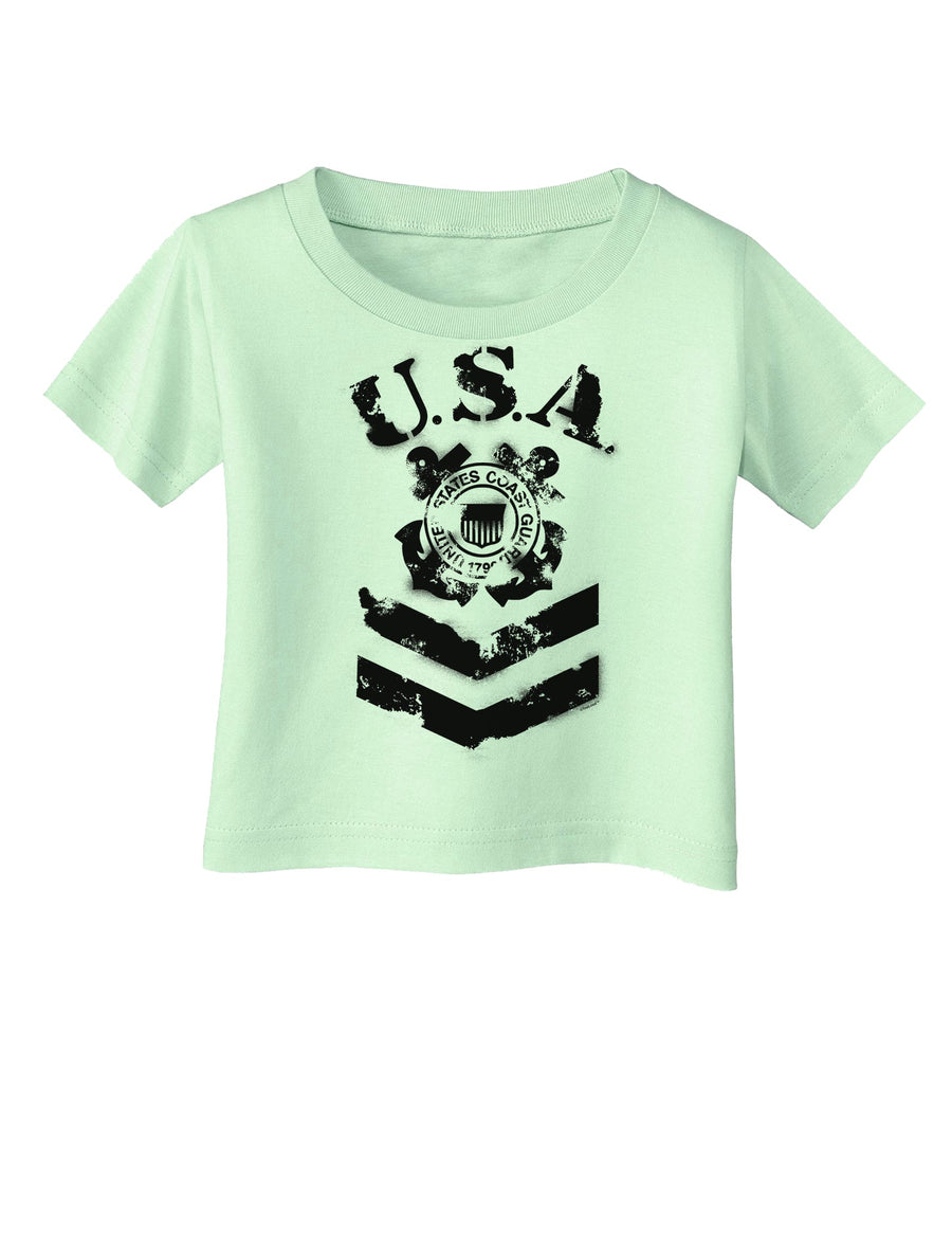 USA Military Coast Guard Stencil Logo Infant T-Shirt-Infant T-Shirt-TooLoud-White-06-Months-Davson Sales