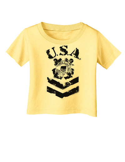 USA Military Coast Guard Stencil Logo Infant T-Shirt-Infant T-Shirt-TooLoud-Daffodil-Yellow-06-Months-Davson Sales