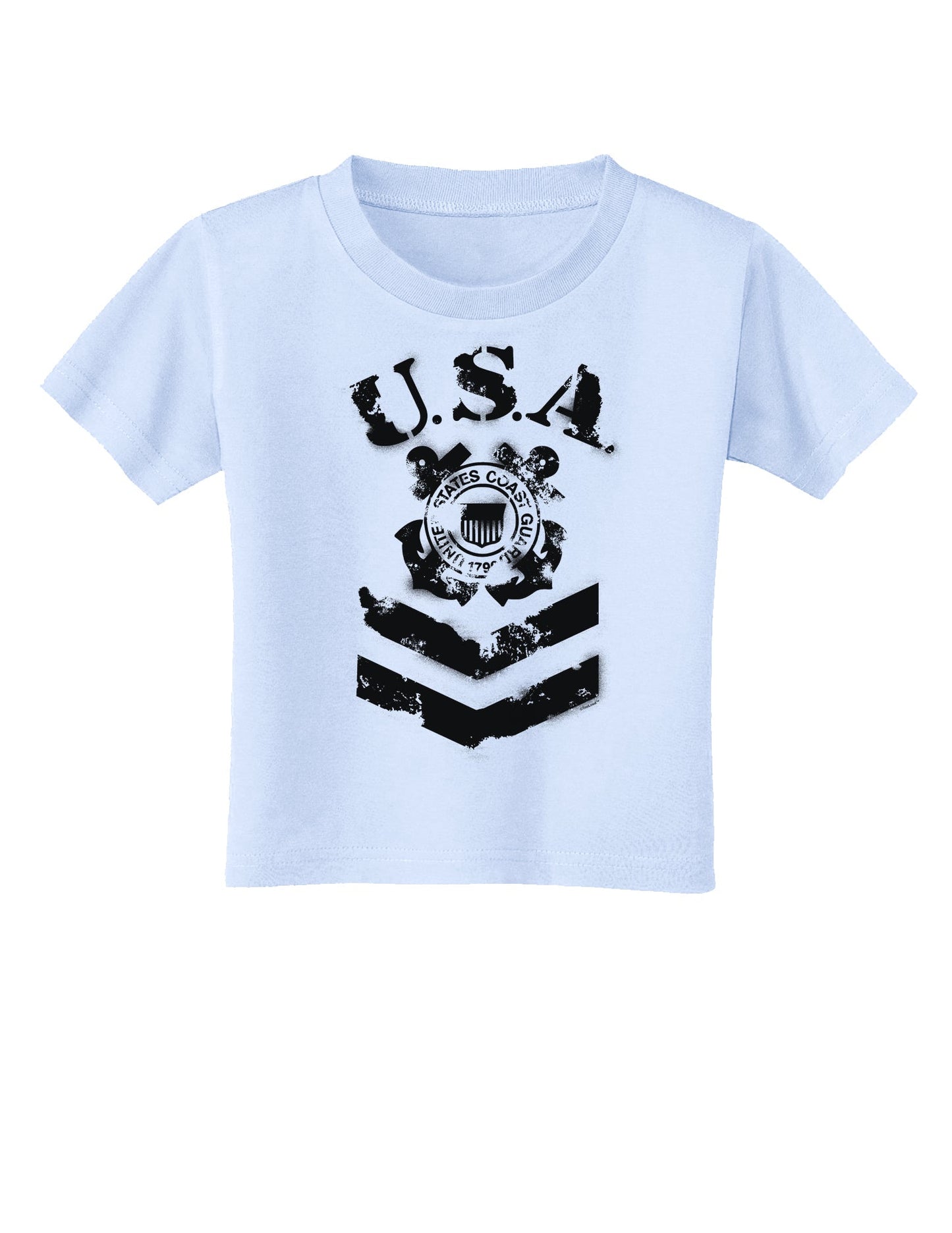 USA Military Coast Guard Stencil Logo Toddler T-Shirt-Toddler T-Shirt-TooLoud-Light-Blue-2T-Davson Sales
