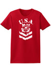 USA Military Coast Guard Stencil Logo Womens Dark T-Shirt-TooLoud-Red-X-Small-Davson Sales