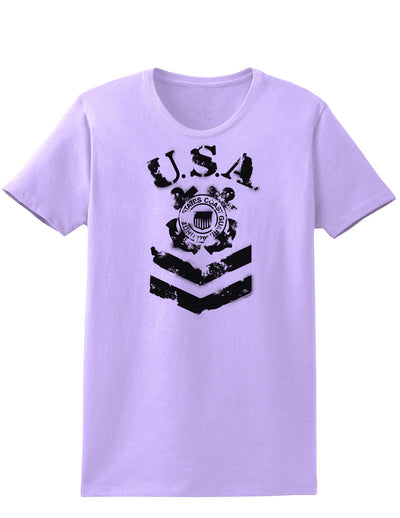 USA Military Coast Guard Stencil Logo Womens T-Shirt-Womens T-Shirt-TooLoud-Lavender-X-Small-Davson Sales