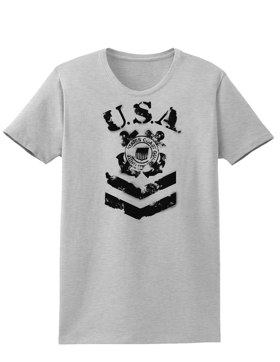 USA Military Coast Guard Stencil Logo Womens T-Shirt-Womens T-Shirt-TooLoud-White-X-Small-Davson Sales