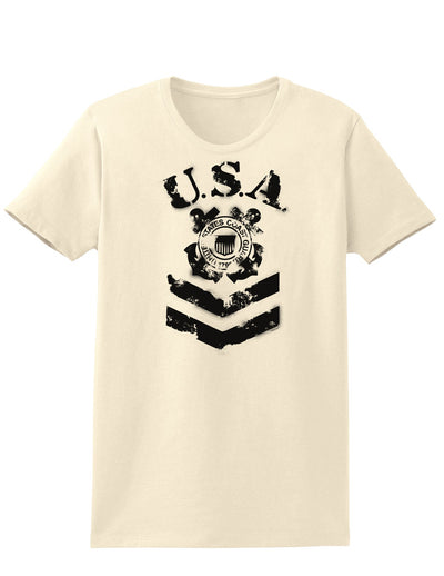 USA Military Coast Guard Stencil Logo Womens T-Shirt-Womens T-Shirt-TooLoud-Natural-X-Small-Davson Sales