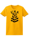 USA Military Coast Guard Stencil Logo Womens T-Shirt-Womens T-Shirt-TooLoud-Gold-X-Small-Davson Sales