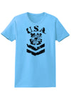 USA Military Coast Guard Stencil Logo Womens T-Shirt-Womens T-Shirt-TooLoud-Aquatic-Blue-X-Small-Davson Sales