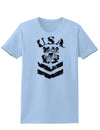 USA Military Coast Guard Stencil Logo Womens T-Shirt-Womens T-Shirt-TooLoud-Light-Blue-X-Small-Davson Sales