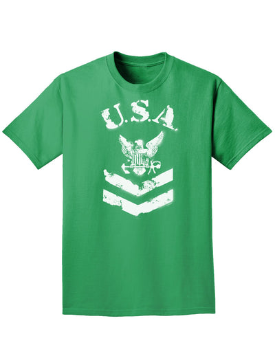 USA Military Navy Stencil Logo Adult Dark T-Shirt-Mens T-Shirt-TooLoud-Kelly-Green-Small-Davson Sales