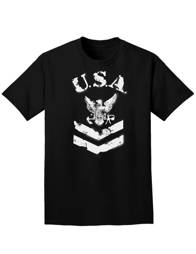 USA Military Navy Stencil Logo Adult Dark T-Shirt-Mens T-Shirt-TooLoud-Black-Small-Davson Sales