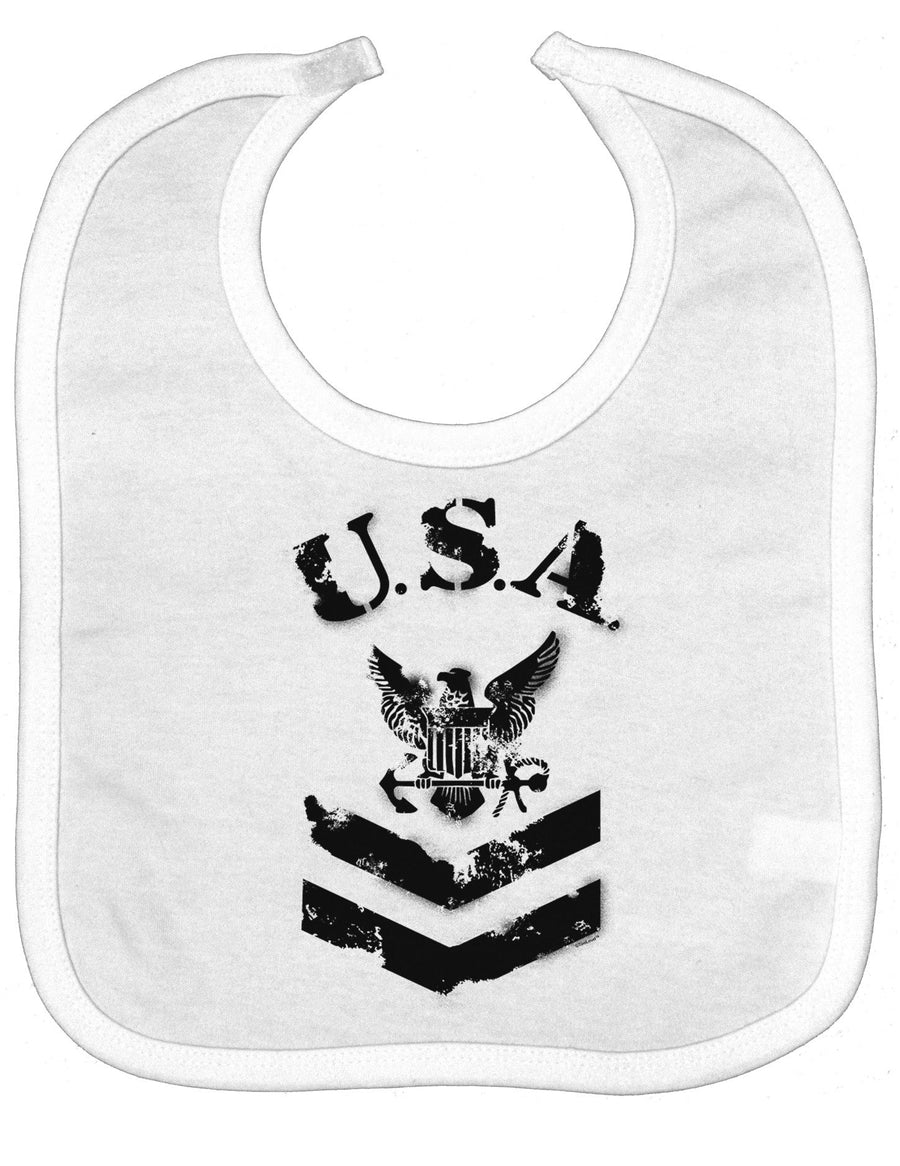 USA Military Navy Stencil Logo Baby Bib