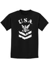 USA Military Navy Stencil Logo Childrens Dark T-Shirt-Childrens T-Shirt-TooLoud-Black-X-Small-Davson Sales