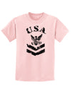 USA Military Navy Stencil Logo Childrens T-Shirt-Childrens T-Shirt-TooLoud-PalePink-X-Small-Davson Sales