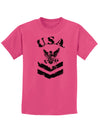 USA Military Navy Stencil Logo Childrens T-Shirt-Childrens T-Shirt-TooLoud-Sangria-X-Small-Davson Sales