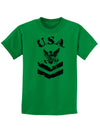 USA Military Navy Stencil Logo Childrens T-Shirt-Childrens T-Shirt-TooLoud-Kelly-Green-X-Small-Davson Sales