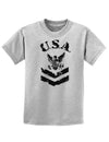 USA Military Navy Stencil Logo Childrens T-Shirt-Childrens T-Shirt-TooLoud-AshGray-X-Small-Davson Sales