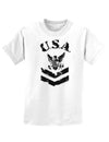 USA Military Navy Stencil Logo Childrens T-Shirt-Childrens T-Shirt-TooLoud-White-X-Small-Davson Sales