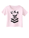 USA Military Navy Stencil Logo Infant T-Shirt-Infant T-Shirt-TooLoud-Light-Pink-06-Months-Davson Sales