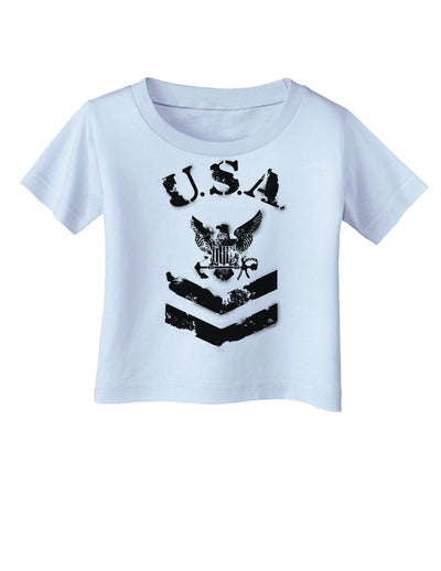 USA Military Navy Stencil Logo Infant T-Shirt-Infant T-Shirt-TooLoud-Light-Blue-06-Months-Davson Sales