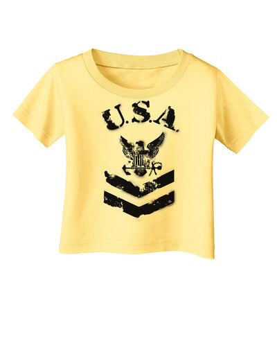 USA Military Navy Stencil Logo Infant T-Shirt-Infant T-Shirt-TooLoud-Daffodil-Yellow-06-Months-Davson Sales