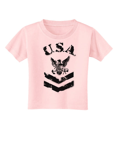 USA Military Navy Stencil Logo Toddler T-Shirt-Toddler T-Shirt-TooLoud-Light-Pink-2T-Davson Sales