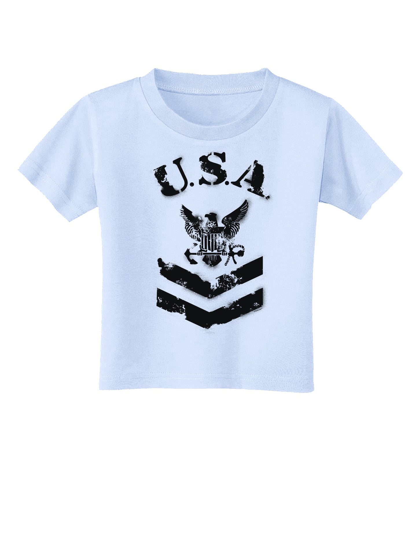 USA Military Navy Stencil Logo Toddler T-Shirt-Toddler T-Shirt-TooLoud-Light-Blue-2T-Davson Sales