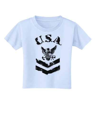 USA Military Navy Stencil Logo Toddler T-Shirt-Toddler T-Shirt-TooLoud-Light-Blue-2T-Davson Sales