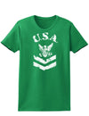 USA Military Navy Stencil Logo Womens Dark T-Shirt-TooLoud-Kelly-Green-X-Small-Davson Sales