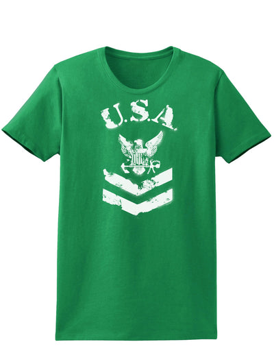 USA Military Navy Stencil Logo Womens Dark T-Shirt-TooLoud-Kelly-Green-X-Small-Davson Sales