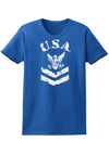 USA Military Navy Stencil Logo Womens Dark T-Shirt-TooLoud-Royal-Blue-X-Small-Davson Sales