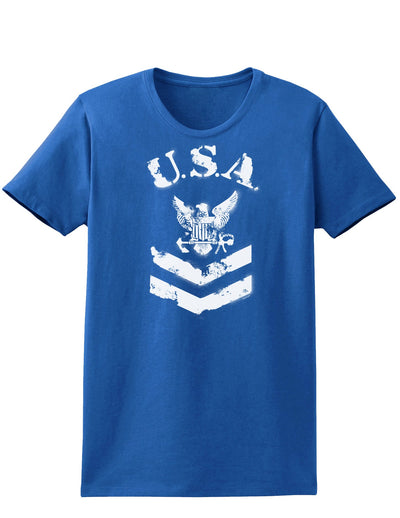 USA Military Navy Stencil Logo Womens Dark T-Shirt-TooLoud-Royal-Blue-X-Small-Davson Sales