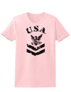 USA Military Navy Stencil Logo Womens T-Shirt-Womens T-Shirt-TooLoud-PalePink-X-Small-Davson Sales