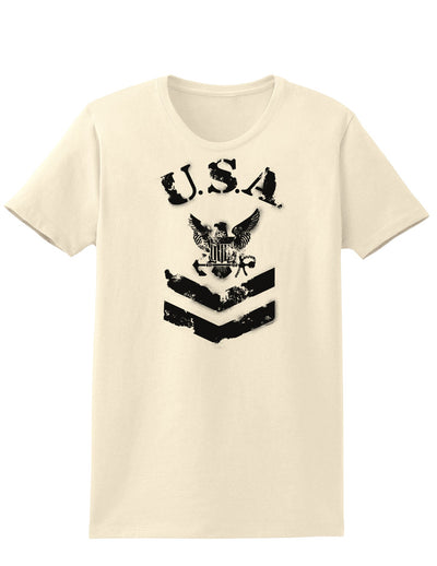 USA Military Navy Stencil Logo Womens T-Shirt-Womens T-Shirt-TooLoud-Natural-X-Small-Davson Sales