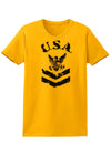 USA Military Navy Stencil Logo Womens T-Shirt-Womens T-Shirt-TooLoud-Gold-X-Small-Davson Sales